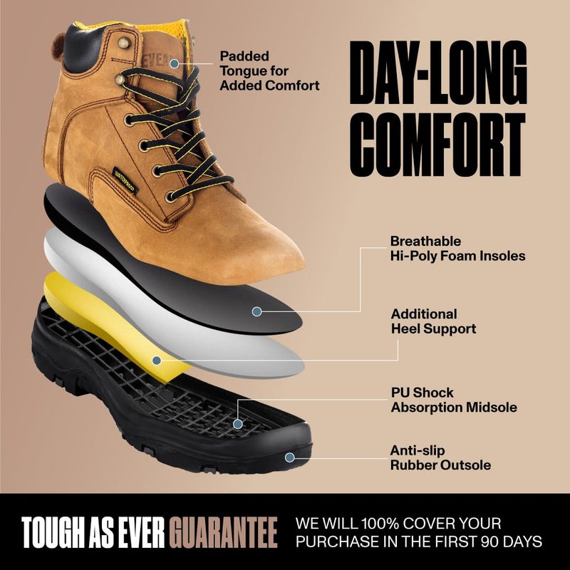 EVER BOOTS Waterproof Work Boots for Men, Hiking, Zapatos de Trabajo (10, COPPER) - Image 3